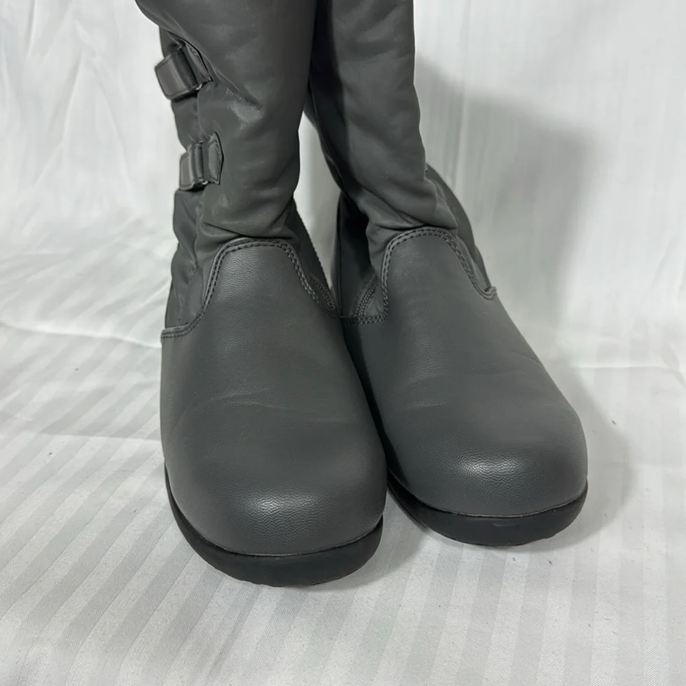TOTES Waterproof Weather Boots Insulated Faux Fur Lined Gray Women's Size7.5